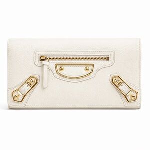 Balenciaga Gold Metallic Edge Long Wallet